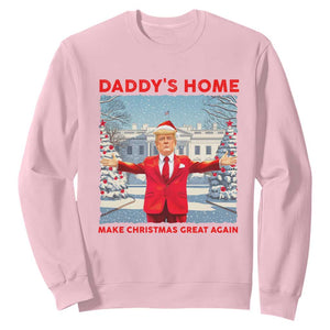 Christmas Trump Sweatshirt Daddy's Home Make Christmas Great Again TS09 Light Pink Print Your Wear