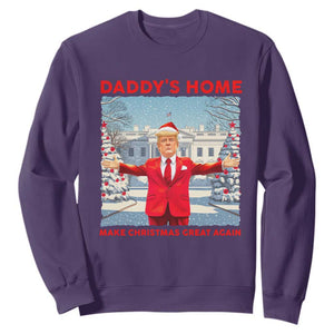 Christmas Trump Sweatshirt Daddy's Home Make Christmas Great Again TS09 Purple Print Your Wear