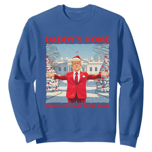 Christmas Trump Sweatshirt Daddy's Home Make Christmas Great Again TS09 Royal Blue Print Your Wear