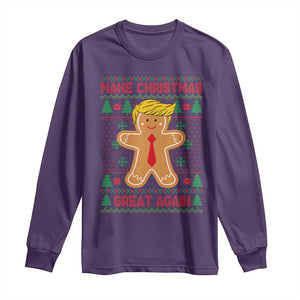 Funny Christmas Trump Long Sleeve Shirt Gingerbread Trump Make Christmas Great Again TS09 Purple Print Your Wear