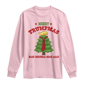 Christmas Trump Long Sleeve Shirt Merry Trumpmas Make Christmas Great Again TS09 Light Pink Print Your Wear