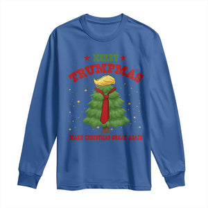 Christmas Trump Long Sleeve Shirt Merry Trumpmas Make Christmas Great Again TS09 Royal Blue Print Your Wear