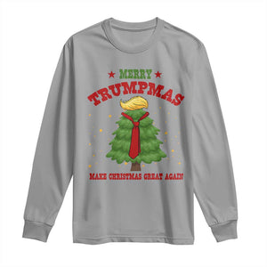 Christmas Trump Long Sleeve Shirt Merry Trumpmas Make Christmas Great Again TS09 Sport Gray Print Your Wear