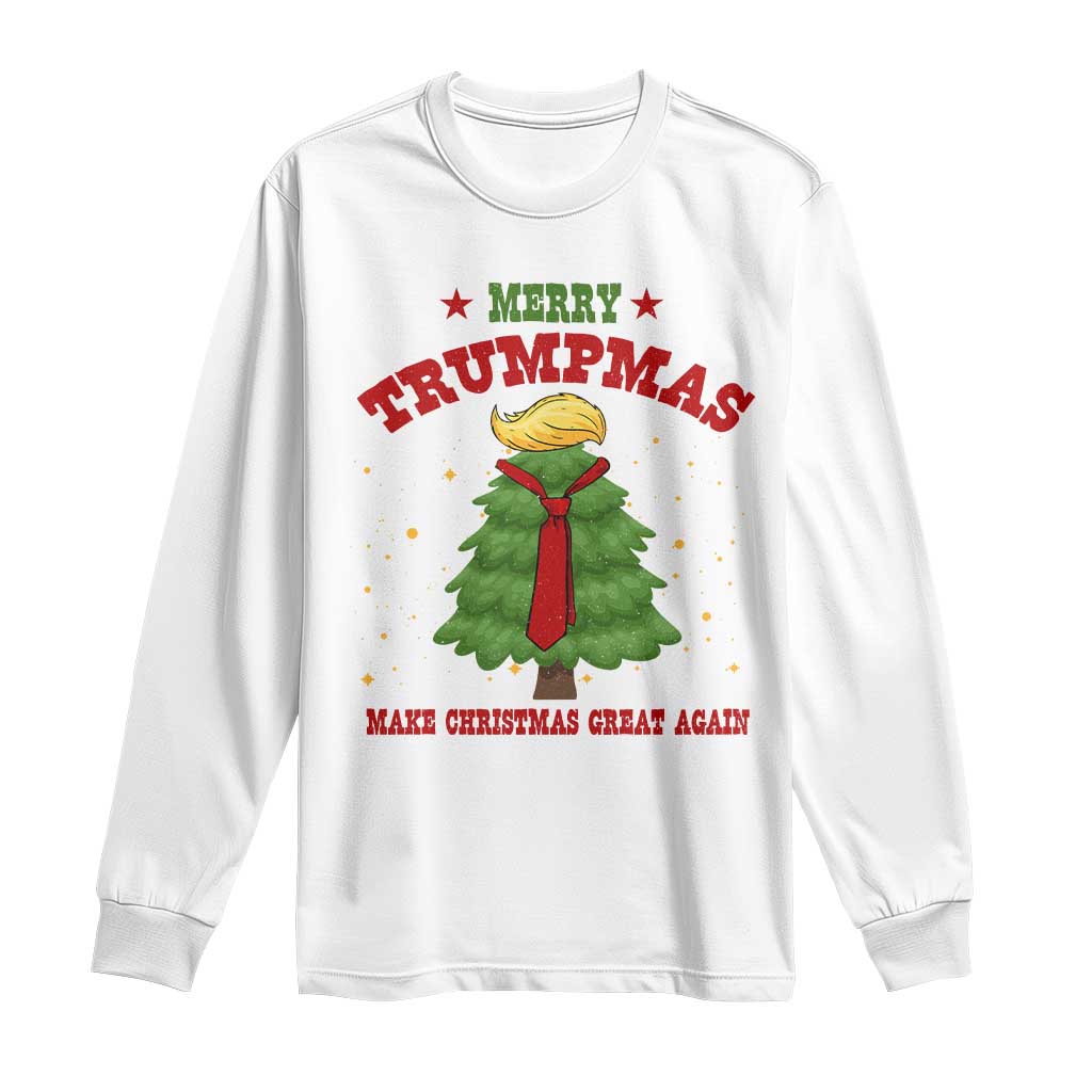 Christmas Trump Long Sleeve Shirt Merry Trumpmas Make Christmas Great Again TS09 White Print Your Wear