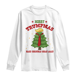 Christmas Trump Long Sleeve Shirt Merry Trumpmas Make Christmas Great Again TS09 White Print Your Wear