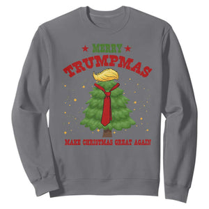 Christmas Trump Sweatshirt Merry Trumpmas Make Christmas Great Again TS09 Charcoal Print Your Wear