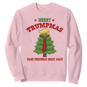 Christmas Trump Sweatshirt Merry Trumpmas Make Christmas Great Again TS09 Light Pink Print Your Wear