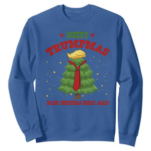 Christmas Trump Sweatshirt Merry Trumpmas Make Christmas Great Again TS09 Royal Blue Print Your Wear