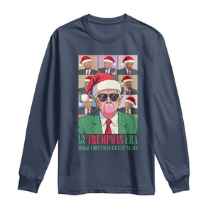 Christmas Trump Long Sleeve Shirt Trump Era Make Christmas Great Again TS09 Navy Print Your Wear