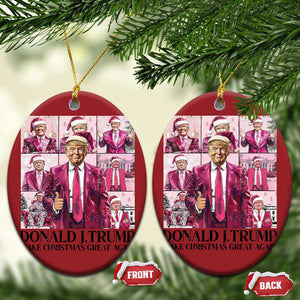 Xmas Trump Christmas Ornament Pink Trump Era Make Christmas Great Again TS09 Oval Red Print Your Wear