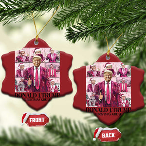 Xmas Trump Christmas Ornament Pink Trump Era Make Christmas Great Again TS09 Snow Flake Red Print Your Wear