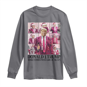 Christmas Trump Long Sleeve Shirt Pink Trump Era Make Christmas Great Again TS09 Charcoal Print Your Wear