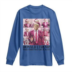 Christmas Trump Long Sleeve Shirt Pink Trump Era Make Christmas Great Again TS09 Royal Blue Print Your Wear