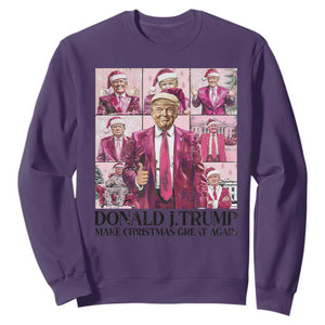 Christmas Trump Sweatshirt Pink Trump Era Make Christmas Great Again TS09 Purple Print Your Wear