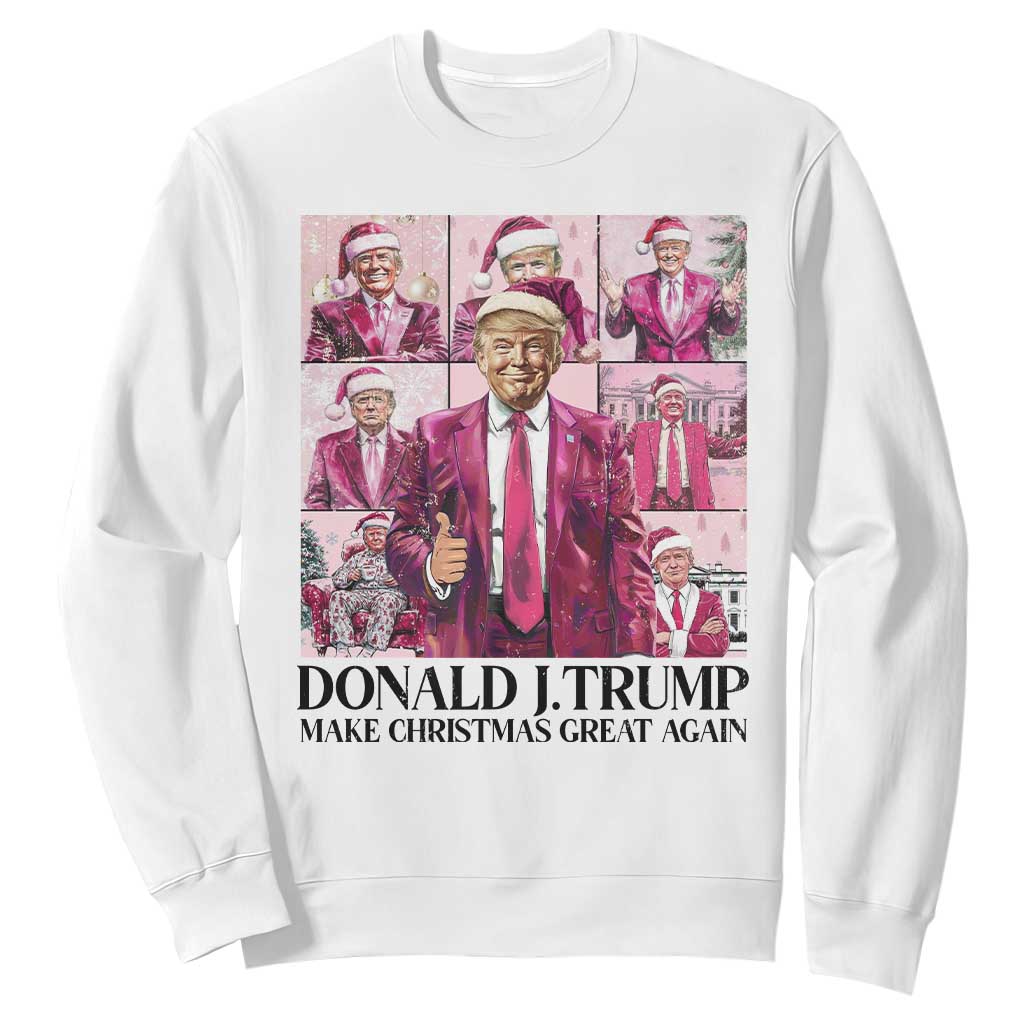 Christmas Trump Sweatshirt Pink Trump Era Make Christmas Great Again TS09 White Print Your Wear