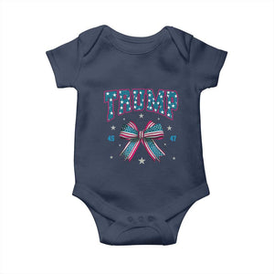 Trump 2024 Baby Onesie Coquette Bow Trump Girl 45 47 TS09 Navy Print Your Wear