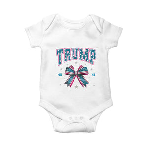 Trump 2024 Baby Onesie Coquette Bow Trump Girl 45 47 TS09 White Print Your Wear