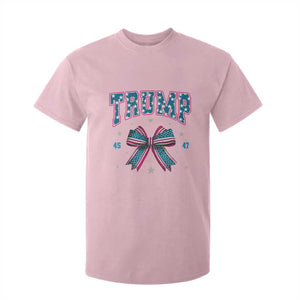 Trump 2024 T Shirt For Kid Coquette Bow Trump Girl 45 47 TS09 Light Pink Print Your Wear