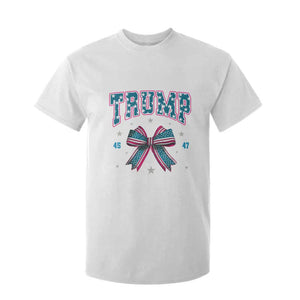 Trump 2024 T Shirt For Kid Coquette Bow Trump Girl 45 47 TS09 White Print Your Wear