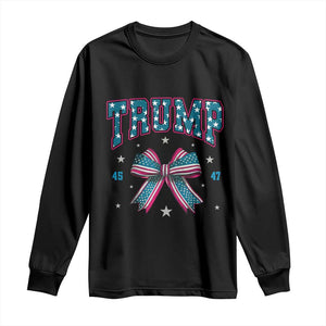 Trump 2024 Long Sleeve Shirt Coquette Bow Trump Girl 45 47 TS09 Black Print Your Wear