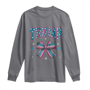 Trump 2024 Long Sleeve Shirt Coquette Bow Trump Girl 45 47 TS09 Charcoal Print Your Wear