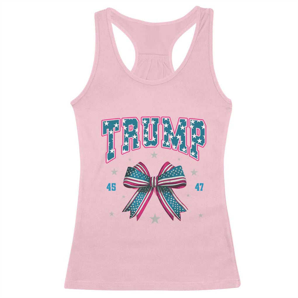 Trump 2024 Racerback Tank Top Coquette Bow Trump Girl 45 47 TS09 Light Pink Print Your Wear