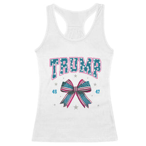 Trump 2024 Racerback Tank Top Coquette Bow Trump Girl 45 47 TS09 White Print Your Wear