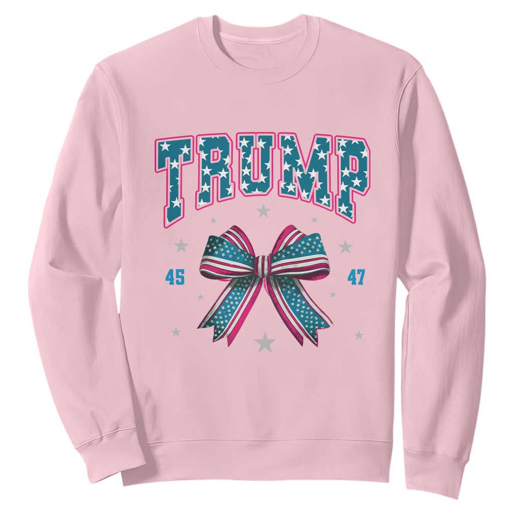 Trump 2024 Sweatshirt Coquette Bow Trump Girl 45 47 TS09 Light Pink Print Your Wear