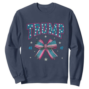 Trump 2024 Sweatshirt Coquette Bow Trump Girl 45 47 TS09 Navy Print Your Wear