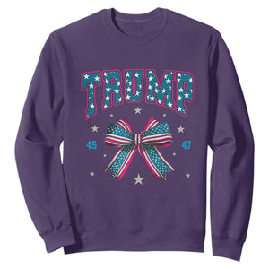 Trump 2024 Sweatshirt Coquette Bow Trump Girl 45 47 TS09 Purple Print Your Wear