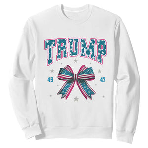 Trump 2024 Sweatshirt Coquette Bow Trump Girl 45 47 TS09 White Print Your Wear