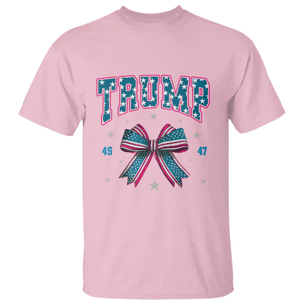 Trump 2024 T Shirt Coquette Bow Trump Girl 45 47 TS09 Light Pink Print Your Wear