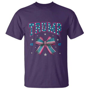 Trump 2024 T Shirt Coquette Bow Trump Girl 45 47 TS09 Purple Print Your Wear