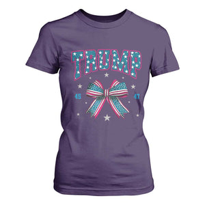 Trump 2024 T Shirt For Women Coquette Bow Trump Girl 45 47 TS09 Purple Print Your Wear