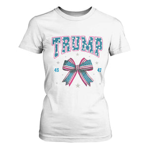 Trump 2024 T Shirt For Women Coquette Bow Trump Girl 45 47 TS09 White Print Your Wear