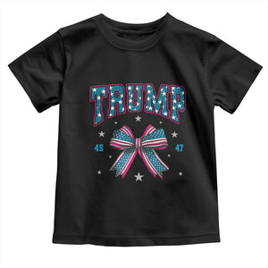 Trump 2024 Toddler T Shirt Coquette Bow Trump Girl 45 47 TS09 Black Print Your Wear