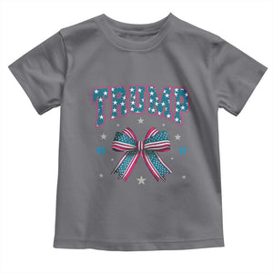 Trump 2024 Toddler T Shirt Coquette Bow Trump Girl 45 47 TS09 Charcoal Print Your Wear