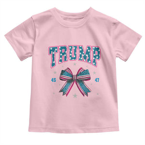 Trump 2024 Toddler T Shirt Coquette Bow Trump Girl 45 47 TS09 Light Pink Print Your Wear