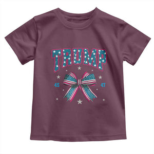 Trump 2024 Toddler T Shirt Coquette Bow Trump Girl 45 47 TS09 Maroon Print Your Wear