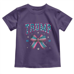 Trump 2024 Toddler T Shirt Coquette Bow Trump Girl 45 47 TS09 Purple Print Your Wear