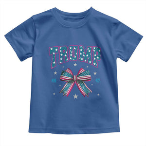 Trump 2024 Toddler T Shirt Coquette Bow Trump Girl 45 47 TS09 Royal Blue Print Your Wear