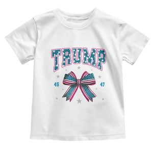 Trump 2024 Toddler T Shirt Coquette Bow Trump Girl 45 47 TS09 White Print Your Wear