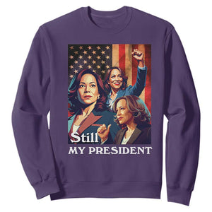 Harris Supporter Sweatshirt Kamala Still My President TS09 Purple Print Your Wear