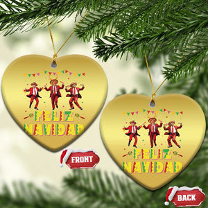 Funny Mexico Xmas Trump Christmas Ornament Feliz Navidad Trump Dancing TS09 Heart Gold Print Your Wear