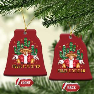 Funny Mexico Xmas Trump Christmas Ornament Feliz Navidad Trump Santa TS09 Bell Flake Red Print Your Wear