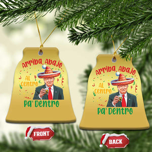 Funny Mexico Xmas Trump Christmas Ornament Arriba Abajo Al Centro Pa Dentro Trump Drinking Tequila TS09 Bell Flake Gold Print Your Wear