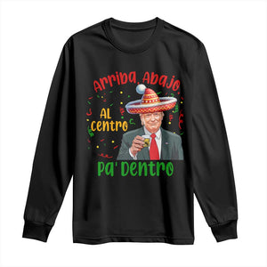 Funny Mexico Xmas Trump Long Sleeve Shirt Arriba Abajo Al Centro Pa Dentro Trump Drinking Tequila TS09 Black Print Your Wear