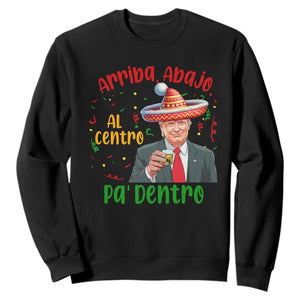 Funny Mexico Xmas Trump Sweatshirt Arriba Abajo Al Centro Pa Dentro Trump Drinking Tequila TS09 Black Print Your Wear