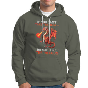 Do Not Poke The Cool Dragon Flame-Spewing Flying Mythical Creature Hoodie TS09 Military Green Printyourwear