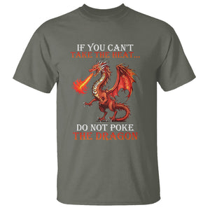 Do Not Poke The Cool Dragon Flame-Spewing Flying Mythical Creature T Shirt TS09 Military Green Printyourwear